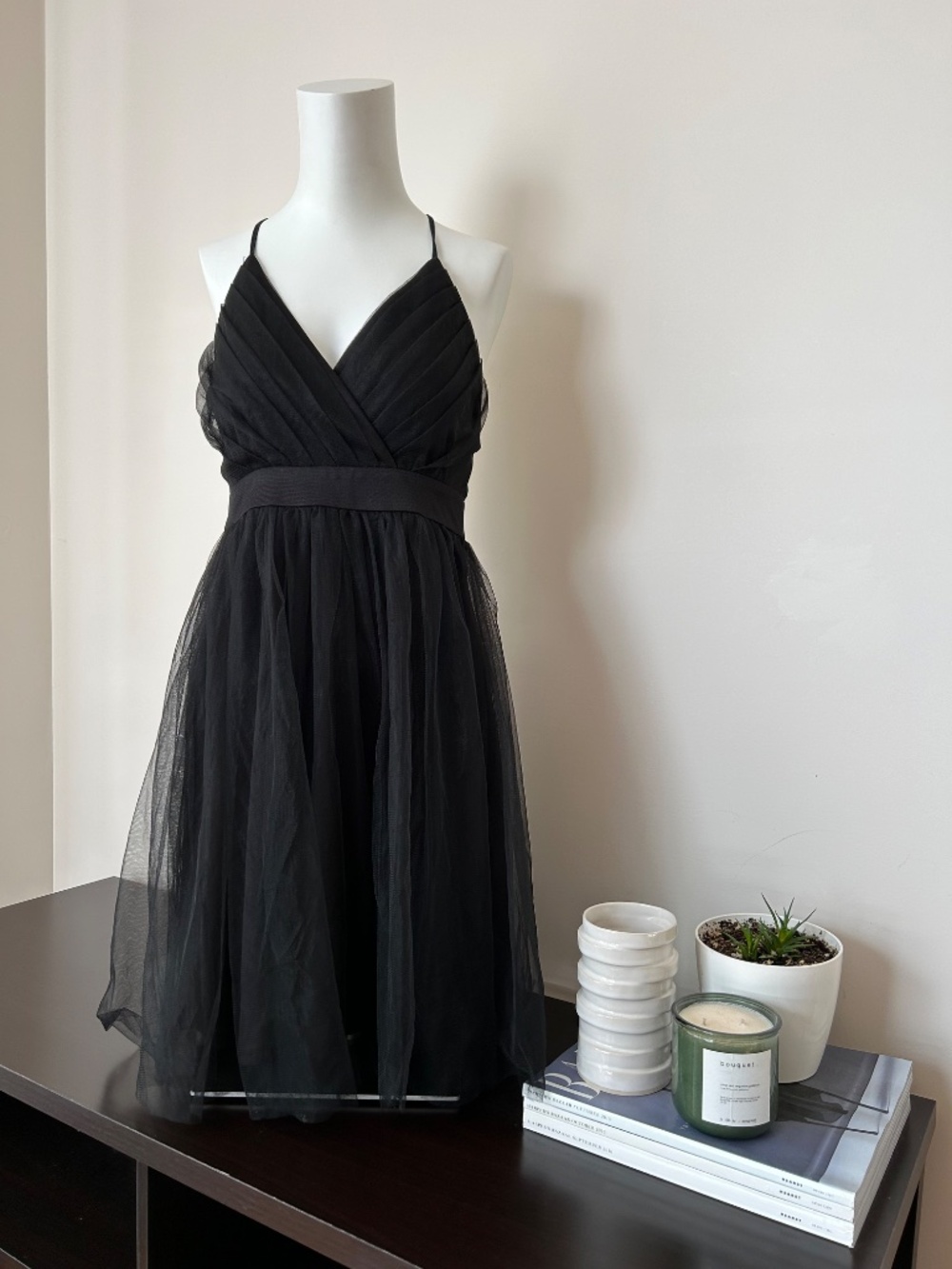 Ultra Pink ⎮ Black Tulle Mini Dress